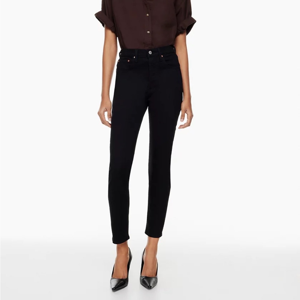 Aritzia Denim Forum The Yoko High Rise Slim Black Size 27